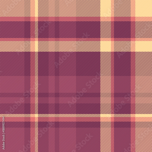 Fade tartan plaid vector, towel fabric check seamless. Sewing background pattern textile texture in pink and red colors.