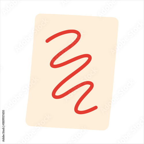 Drawing paper sheet with scribbles illustration, Kids toy clipart, Playtime Digital File, Children Game Toy Art