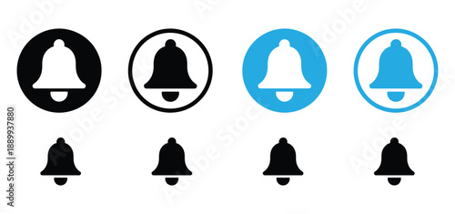 Notification Bell Icon Set - Alert, Alarm, and Reminder Symbol Collection

