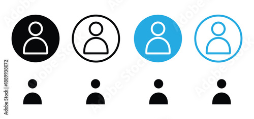 User Profile Icon Set - Account, Avatar, and Member Symbol Collection,User icon in flat style. Person icon. User profile icon vector. Default avatar profile icon vector. Social media user image