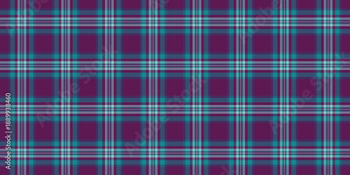 Skill textile texture check, back vector background pattern. Geometry seamless plaid tartan fabric in cyan and blue colors.