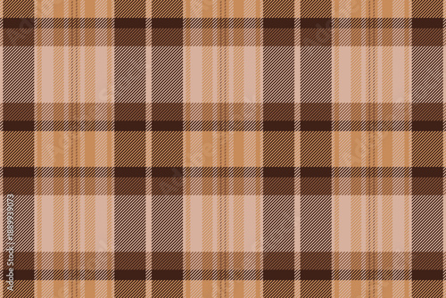 Long seamless vector texture, trade check fabric plaid. Installing background tartan pattern textile in orange and light colors.