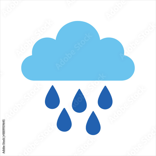 Rain Cloud with Blue Droplets illustration, Kids toy clipart, Playtime Digital File, Children Game Toy Art