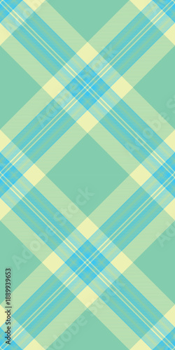 Fuzzy check pattern fabric, halftone tartan background seamless. Expressive texture vector plaid textile in mint and light colors.