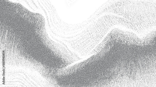 Abstract grayscale stippled texture resembling sand dunes or topographic contours dots