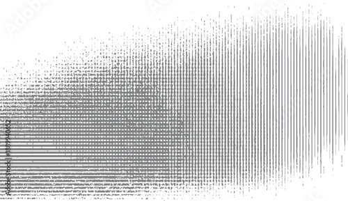 Grey abstract pattern of vertical lines and dots fading into white space