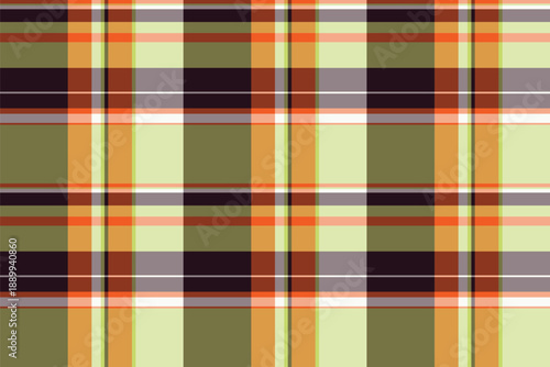 Ragged seamless background vector, graph texture pattern check. Genuine textile plaid tartan fabric in orange and yellow colors.