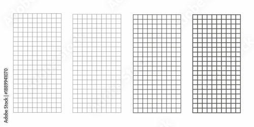 Obraz na plátně Four rectangular grids with varying densities of squares are displayed