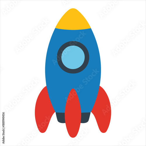  Toy Rocket Ship with Red Fins illustration, Kids toy clipart, Playtime Digital File, Children Game Toy Art