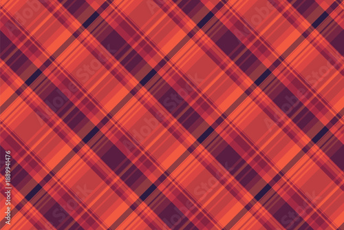 Back pattern seamless plaid, sale vector texture textile. New year fabric check tartan background in red and pink colors.