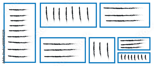 abstract black rough brush underline divider hand drawn ink lines