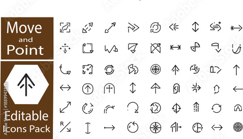 Move and Point Navigation Arrows, Cursor Selection, and Directional UI Icons