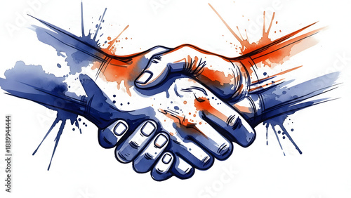 Hands shaking in a symbolic gesture of partnership and agreement
