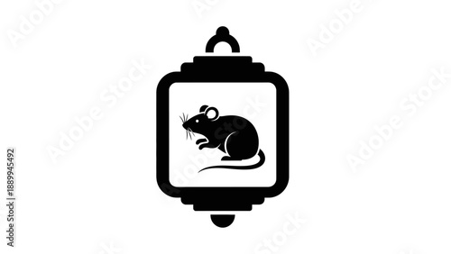 Black and white smartwatch with mouse icon.