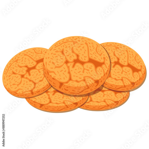 snickerdoodles sweet food vector drawing.