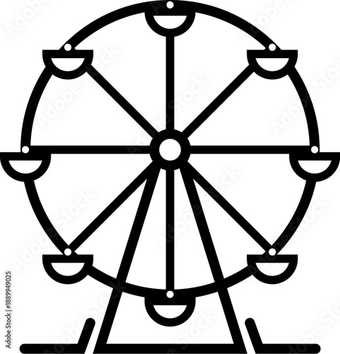 Ferris Wheel Design Icon