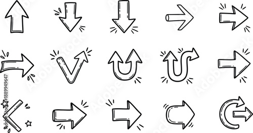 Minimalist directional arrows set