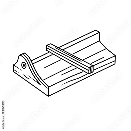 Miter Box - Minimalist Line Art | Clean, isolated vector art for creative projects.