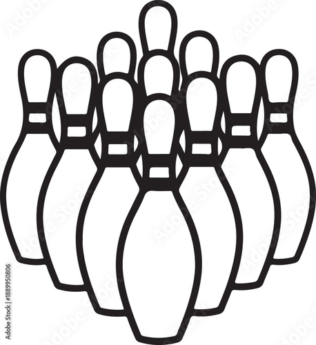 Bowling Pins Silhouette Vector Bundle