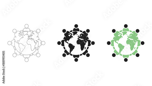 A graphic representation of global community and worldwide collaboration with connected people around the world