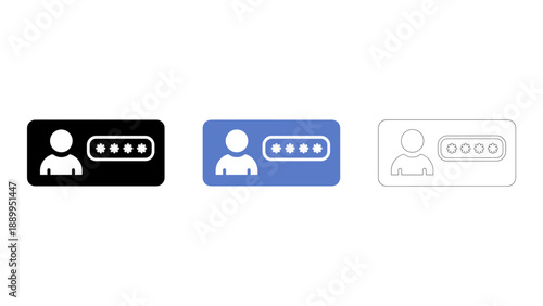 A graphic representation of user password icons for account security and login credentials