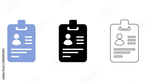 Three different colored ID cards for personal identification and access control purposes