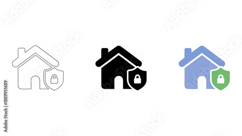 Smart home security icons representing protection of connected devices in a modern home