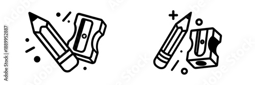Creative vector illustration of pencils and sharpeners