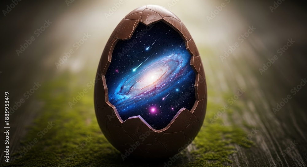 Fototapeta premium Galaxy inside cracked egg