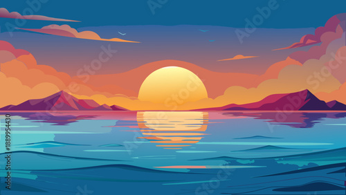 sunset over the sea