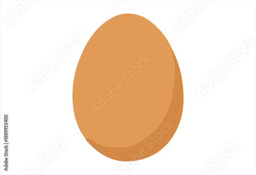 Simple Brown Egg Illustration on White Background