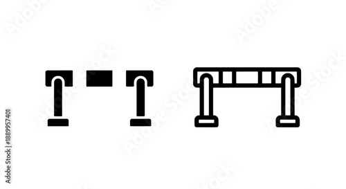 Vector Icons: Horse Show Jumping Hurdle and Traffic Barrier