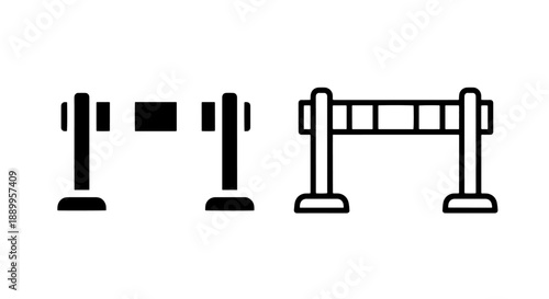 Set of Equestrian Jumping Hurdles and Traffic Control Barriers