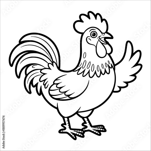 Vector illustration of a rooster isolated Background