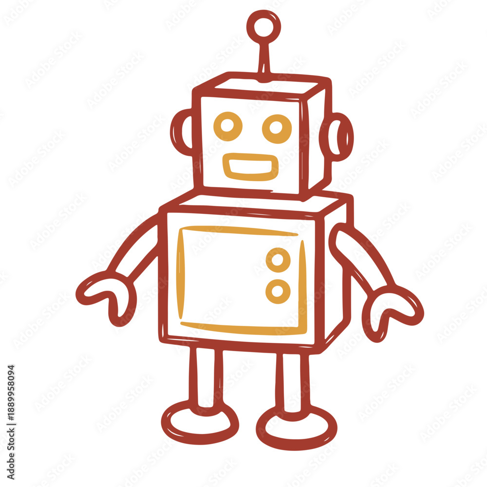 Naklejka premium Robot Toy Character Vector