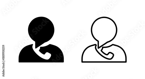 User Talking Icon Set: Communication and Conversation Symbols