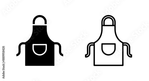 Set of Two Apron Graphics: Solid Black and Outline