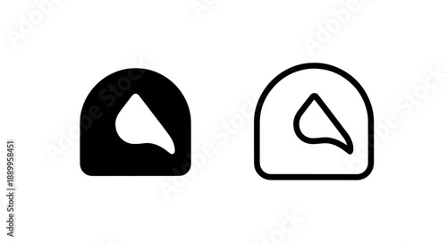 Stylized Bread Loaf Icons: Solid Black and Outline Versions