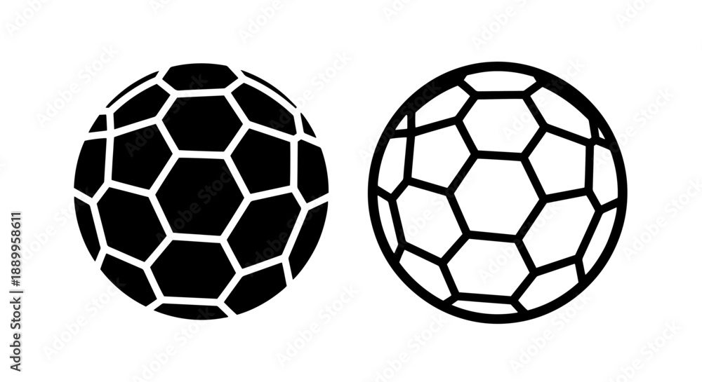Obraz premium Soccer Ball Icon - Black and White Vector Graphics