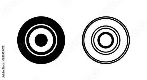 Two bullseye or target icons, one solid black and one outlined, representing precision and aim.