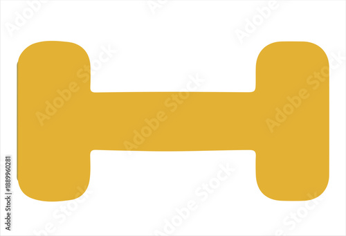 Bright Yellow Dumbbell for Fitness and Exercise Enthusiasts