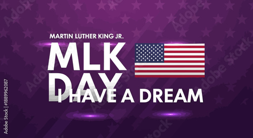 Martin Luther King Jr. MLK Day I Have A Dream with American Flag Graphic