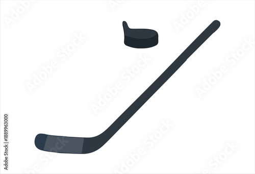 Hockey Stick and Puck Illustration for Sports Design