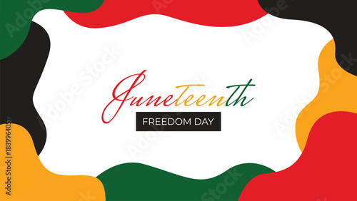 Juneteenth Freedom Day Banner Background in Pan African Colors