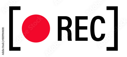 Recording icon. Record indicator symbol. Rec sign