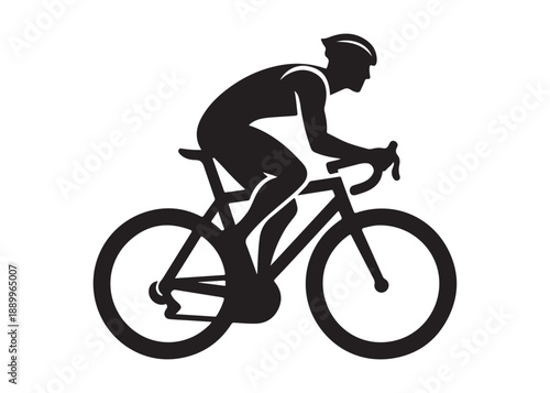cycling logo silhouette vector, road bicycle race logo silhouette vector illustration, fast cycling transparent silhouette logo, cyclist riding a road bike logo vector silhouette on white background