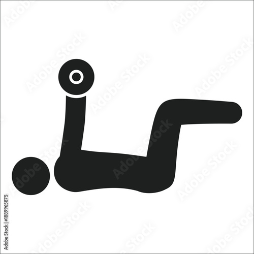 Man Performing Dumbbell Floor Chest Press and Triceps Extension Workout Silhouette Vector Icon