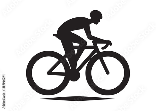 cycling logo silhouette vector, road bicycle race logo silhouette vector illustration, fast cycling transparent silhouette logo, cyclist riding a road bike logo vector silhouette on white background