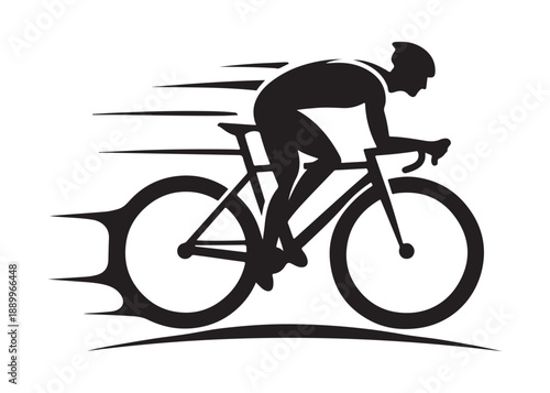 cycling logo silhouette vector, road bicycle race logo silhouette vector illustration, fast cycling transparent silhouette logo, cyclist riding a road bike logo vector silhouette on white background