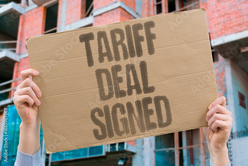 Quadro em tela "Tariff Deal Signed" Trade pact officially sealed
